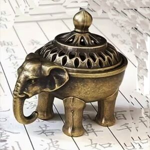 Small Incense Burner - about 2 Inches wide  - Small Two Piece Elephant - NWT